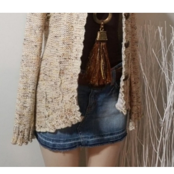 BCBGMaxAzria EarthTones Knit Button Down Sweater - Picture 3 of 8